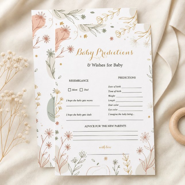 Boho Printemps Eucalyptus Botanique Prédictions po (Boho Spring Eucalyptus Botanical Baby Predictions)