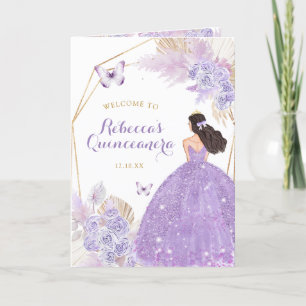 Boho Purple Butpe Quinceañera Modèle du programme