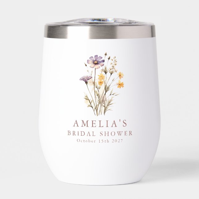 Boho Purple Fleurs sauvages Fête des mariées perso (Avant)