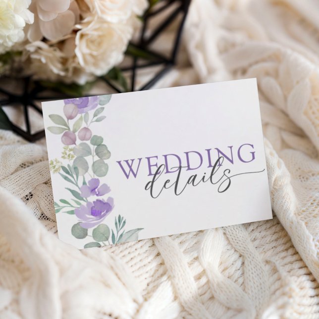 Boho Purple Floral Watercolor Wedding RSVP (Créateur téléchargé)