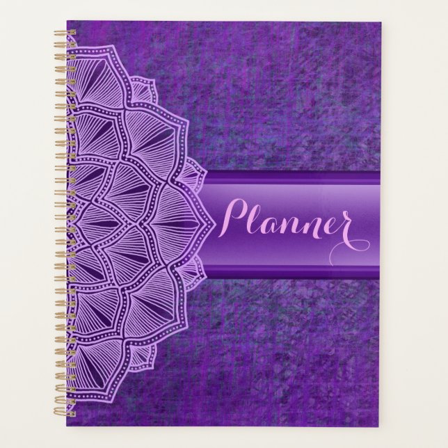 Boho Purple Mandala Grand Planificateur (Devant)