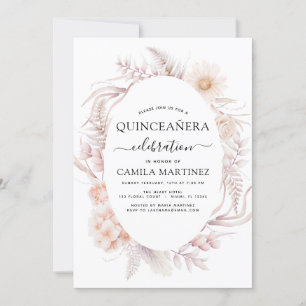 Boho Quinceañera Dusty Pink15e Invitation d'annive