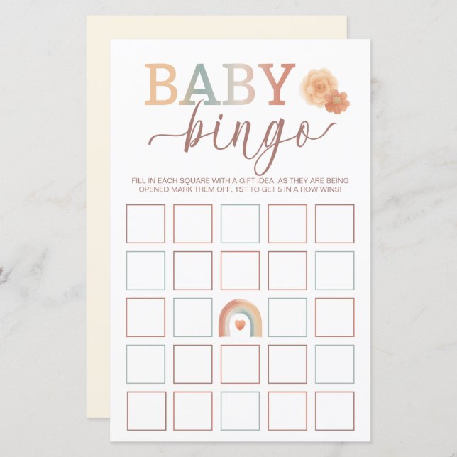 Boho Rainbow Baby Jeu - Watercolor Baby Sho (Devant / Derrière)