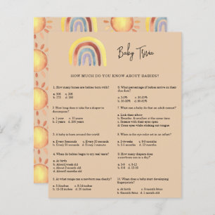 Boho Rainbow Baby Trivia   Jeu Baby shower