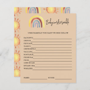 Boho Rainbow Baby Word Scramble   Jeu Baby shower