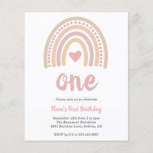 Boho Rainbow Girl Budget Premier anniversaire Invi