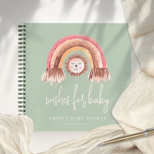 Boho Rainbow Lion Sage Baby shower livre d'hôtes (Créateur téléchargé)