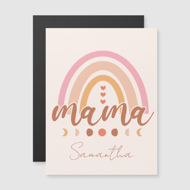 Boho Rainbow Mama avec phases de lune (Devant / Derrière)