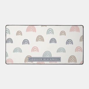 Boho Rainbow Motif Nom de l'enseignant Bureau Mat