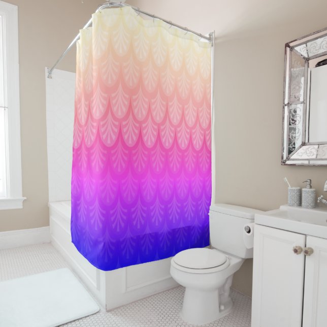 Boho Rainbow Motif rideau de douche (En situation)