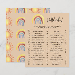 Boho Rainbow Voudrait-Elle Plutôt Baby shower Jeu