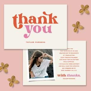 Boho Retro Carte de remerciements de graduation ph