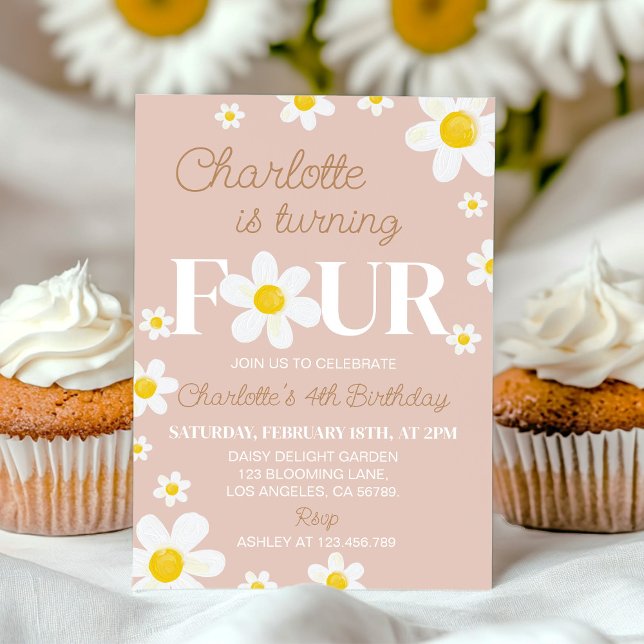 Boho Retro Daisy Bloom Invitation Anniversaire (Créateur téléchargé)