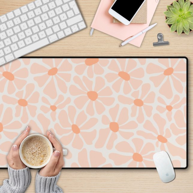 Boho Retro Floral Desk Mat Esthétique (Créateur téléchargé)