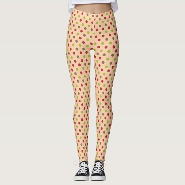 Boho Retro Moderne Dot Leggings (Devant)