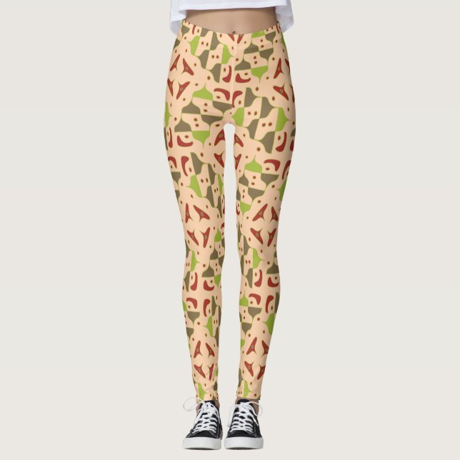 Boho Retro Moderne Leggings Graphiques (Devant)