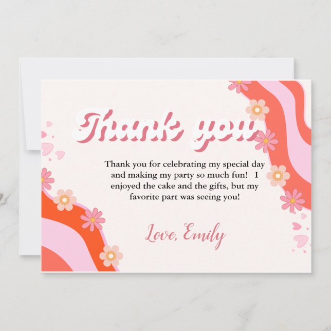 Boho Retro Super Daisy Anniversaire carte de remer (Devant)