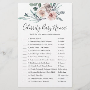 Boho Rose Baby shower Celebrity Baby Names Jeu