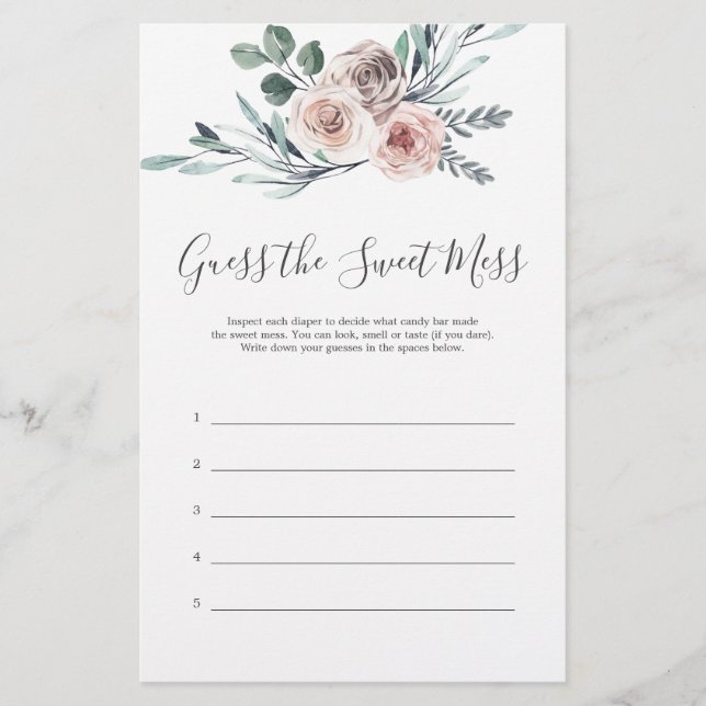 Boho Rose Baby shower Devine Le Mess Sweet (Devant)