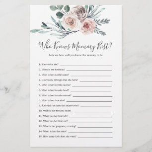 Boho Rose Baby shower Qui Connaît Maman Meilleur