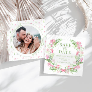 Boho rose floral Enregistrer la date invitation ph