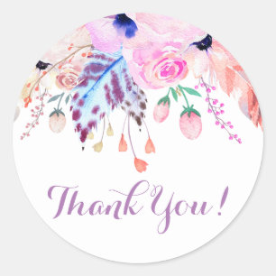 boho rose floral merci stickers