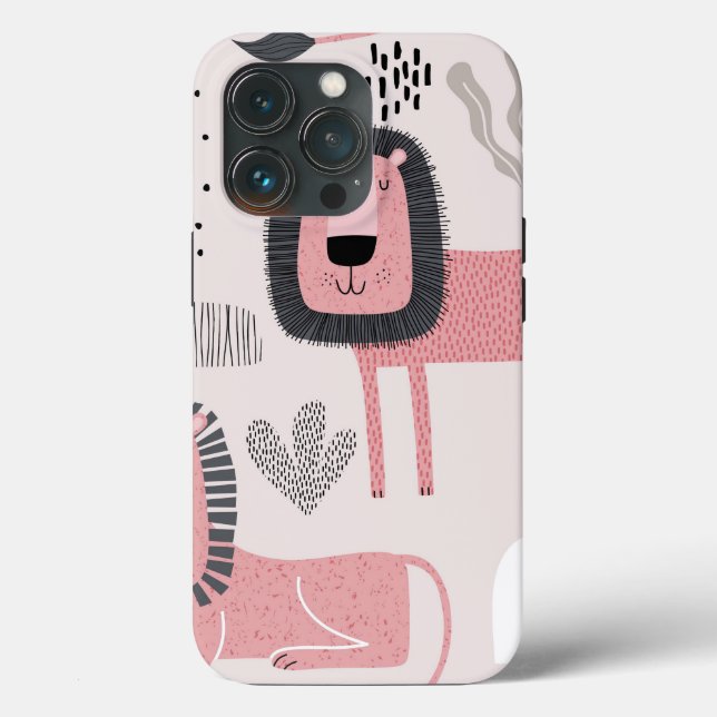 Boho Rose Lion moderne Tough Coque (Verso)