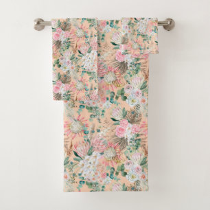 Boho Rose Peach Blanc Floral Eucalyptus tendance