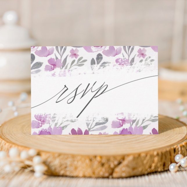 Boho Rose poudré Faire-part de mariage Floral RSVP (Créateur téléchargé)