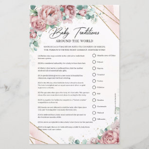 Boho rose rose rose roses cadre or Baby Traditions