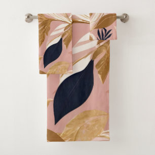 Boho rose vif Feuilles Collection moderne