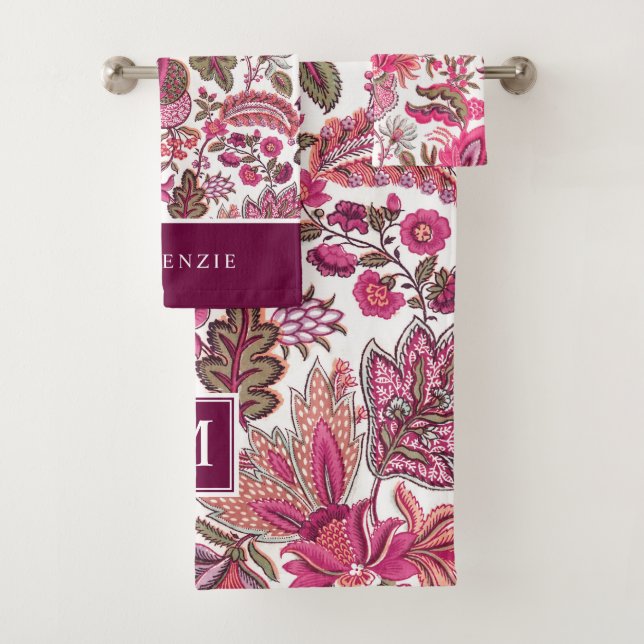 Boho rose Vintage Monogramme floral (En situation)