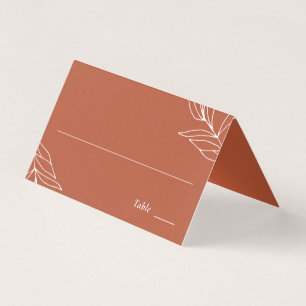 Boho Rust Wedding Réception Table Place Card