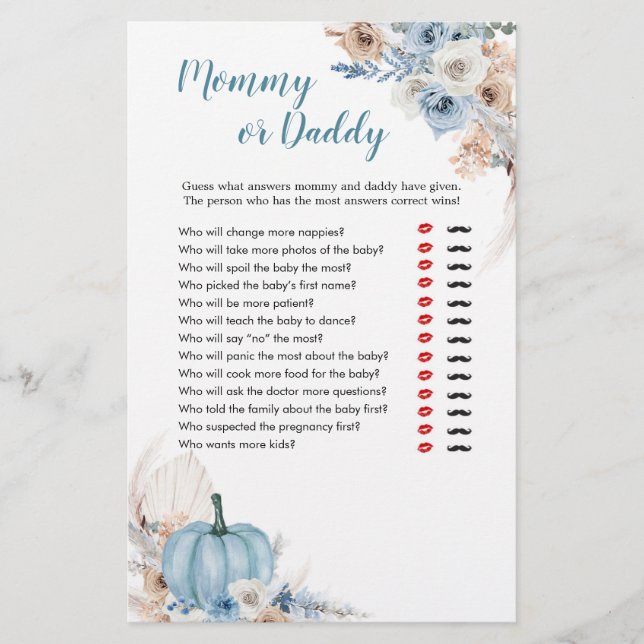 Boho Rustic Citrouille Automne Jeux pour maman ou  (Devant)