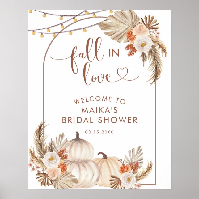 Boho Rustic Citrouille Fall in Love Affiche de bie (Devant)