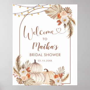 Boho Rustic Citrouille Fall in Love Affiche de bie