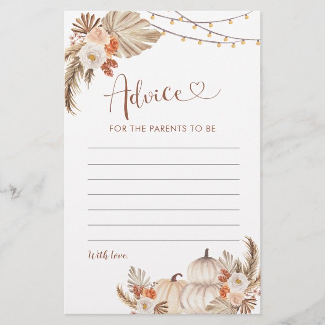 Boho Rustic Citrouille Fall in Love Conseil pour l (Devant)