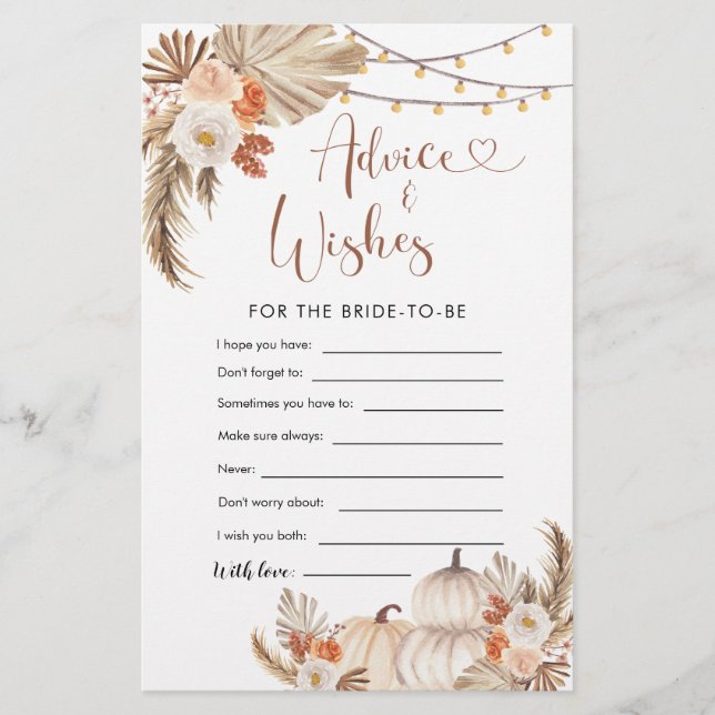 Boho Rustic Citrouille Fall in Love Conseils et Vo (Devant)