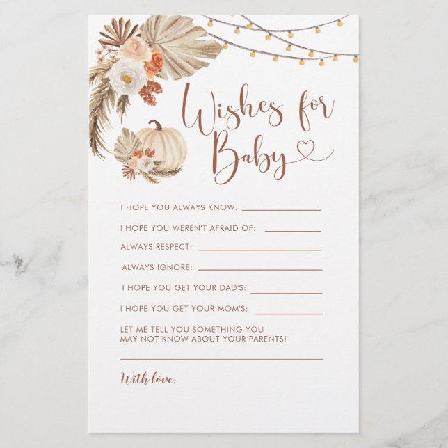 Boho Rustic Citrouille Fall in Love Wives for Baby (Devant)