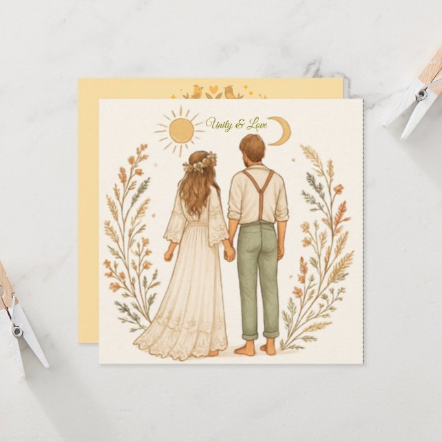 Boho Rustic Cowboy Mariage Sauvez la date (Devant/Arrière en situation)