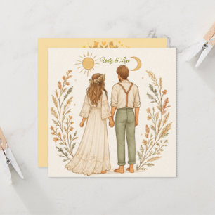 Boho Rustic Cowboy Mariage Sauvez la date