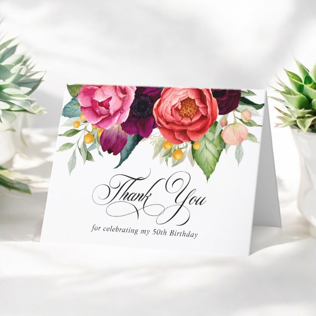 Boho Rustic Floral 50e anniversaire Merci (Créateur téléchargé)