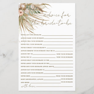 Boho Rustic Pampas Grass Floral Conseils pour mari