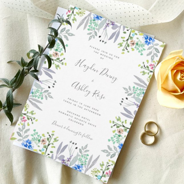 Boho rustic romantic floral Wedding Invitation (Créateur téléchargé)