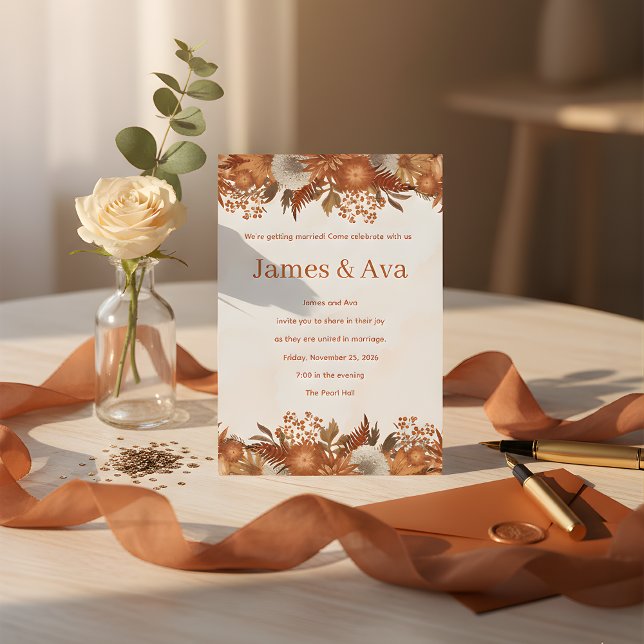 Boho Rustic Theme wedding Invitation (Créateur téléchargé)