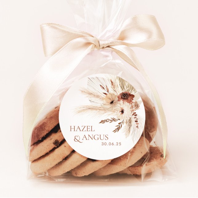 Boho Rustic Wedding Favor Tag Sticker Étiquettes (HAZEL Wedding Suite - Favor Stickers | Matching items available)