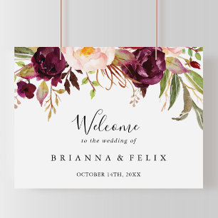 Boho rustique coloré Floral Mariage Affiche de bie