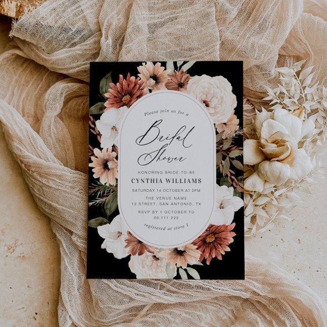 boho rustique fleurie invitation douche nuptiale (Créateur téléchargé)