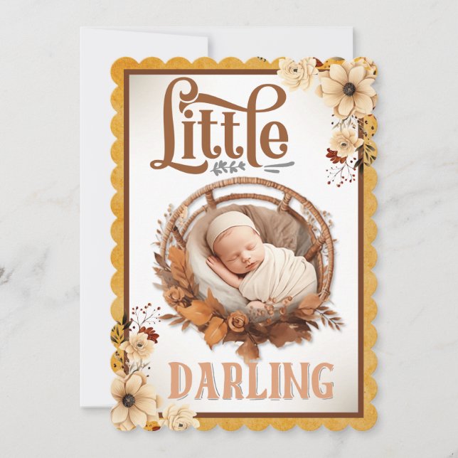 Boho Rustique Floral Baby Shower Invitations (Devant)