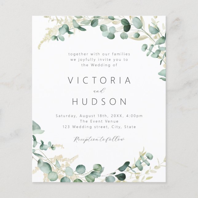 Boho rustique sauge verdure tout en un mariage (Devant)